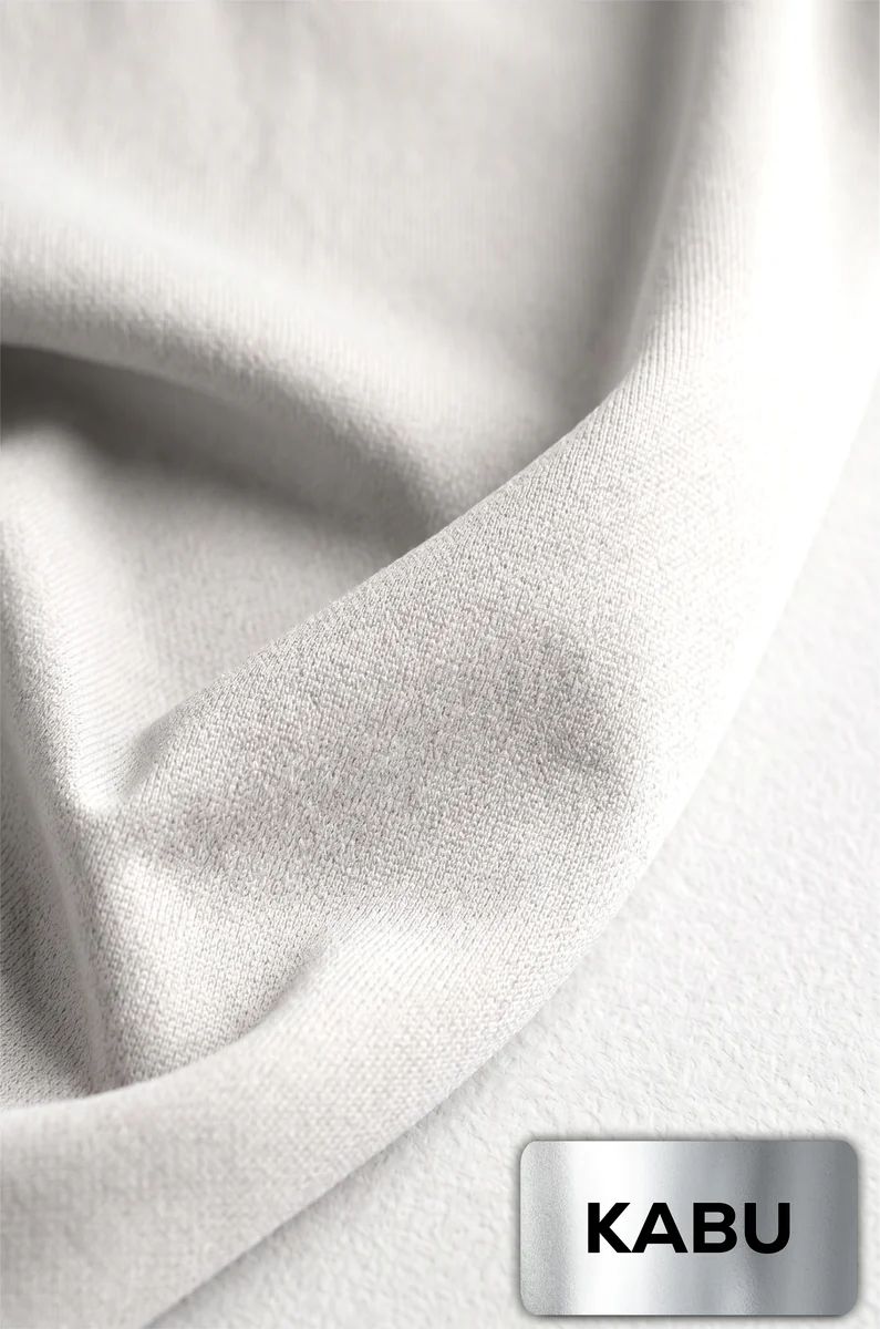 Microfibra Kabu blanca — tela de shorts deportivos